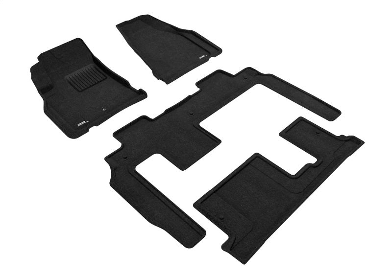 3D Maxpider 09-17 Chevrolet Traverse w Bench 2nd Row Elegant 1st 2nd 3rd Row - Floor Mat Set (Black) - ACEL1CH06004709
