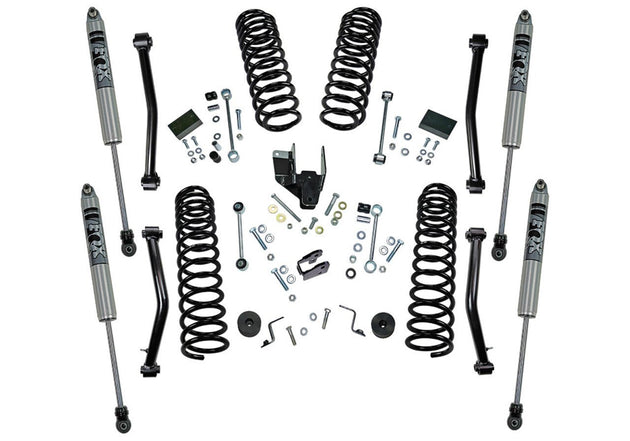 18-19 Jeep Wrangler JL 2 Door 4in Dual Rate Coil Lift Kit - Incl Rubicon w/ Fox Shocks - SLFK186F