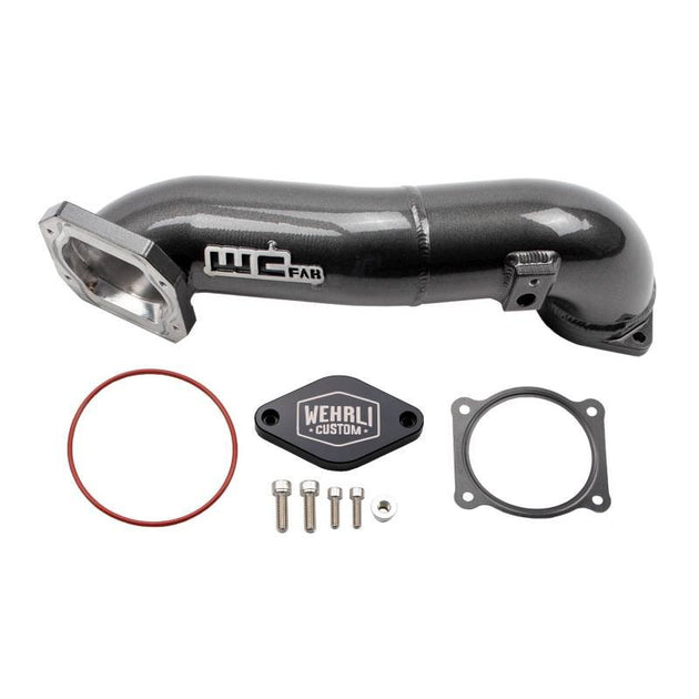 2011-2016 LML Duramax Passenger Side Upper Crossover Intercooler Pipe Kit Gloss Black - WCFWCF100328-GB