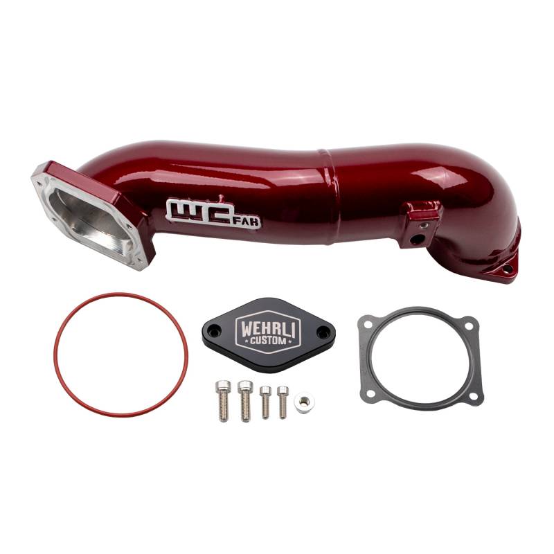 2011-2016 LML Duramax Passenger Side Upper Crossover Intercooler Pipe Kit Gloss Black - WCFWCF100328-GB