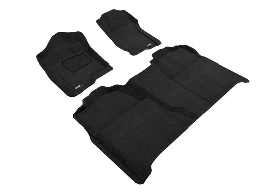 3D Maxpider 07-13 Chevrolet Silverado 1500 Crew Cab Elegant 1st 2nd Row - Floor Mat Set (Black) - ACEL1CH04704709