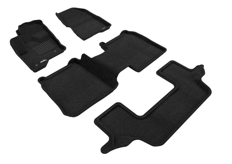 3D Maxpider 09-19 Ford Flex w Center Console Elegant 1st 2nd 3rd (2 Eyelets) -Floor Mat Set (Black) - ACEL1FR05104709