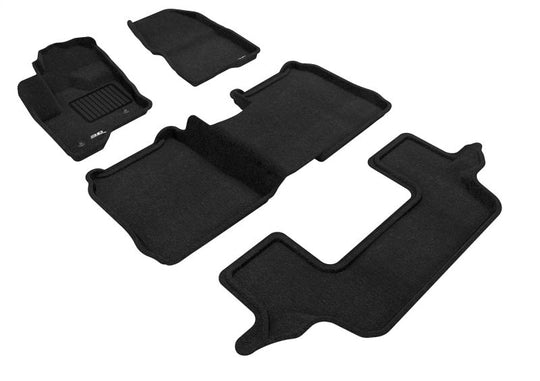 3D Maxpider 09-19 Ford Flex w/o Center Console Elegant 1st 2nd 3rd (2 Eyelets) - Set (Black) - ACEL1FR02104709