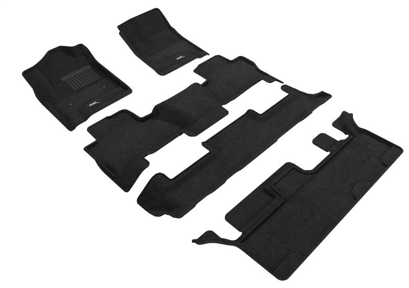 3D Maxpider 15-20 Chevrolet Tahoe With Bench 2nd Row Elegant 1st 2nd 3rd Row - Floor Mat Set (Black) - ACEL1CH06204709