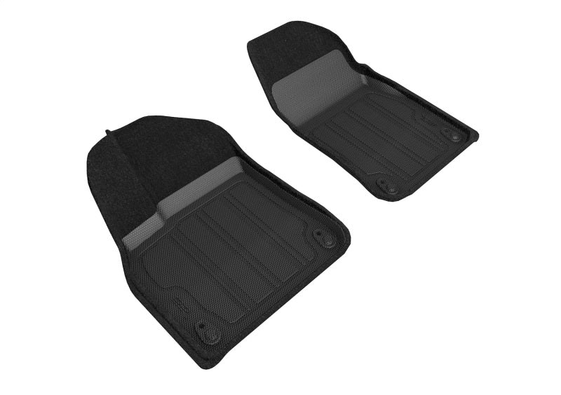 3D MAXpider 19-21 Porsche Cayenne 2021 Cayenne GTS Elegant Hybrid 1st Row Floormat - Black - ACESLPO01914709