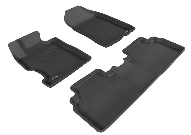 3D MAXpider 2006-2011 Honda Civic Sedan Kagu 1st & 2nd Row Floormat - Black - ACEL1HD01201509