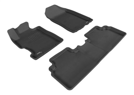 3D MAXpider 2006-2011 Honda Civic Sedan Kagu 1st & 2nd Row Floormat - Black - ACEL1HD01201509