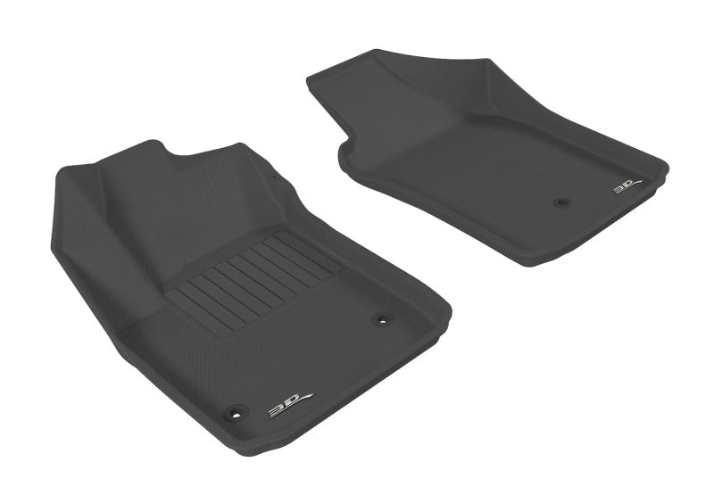 3D MAXpider 2012-2019 Fiat 500/500E Kagu 1st Row Floormat - Black - ACEL1FA00311509