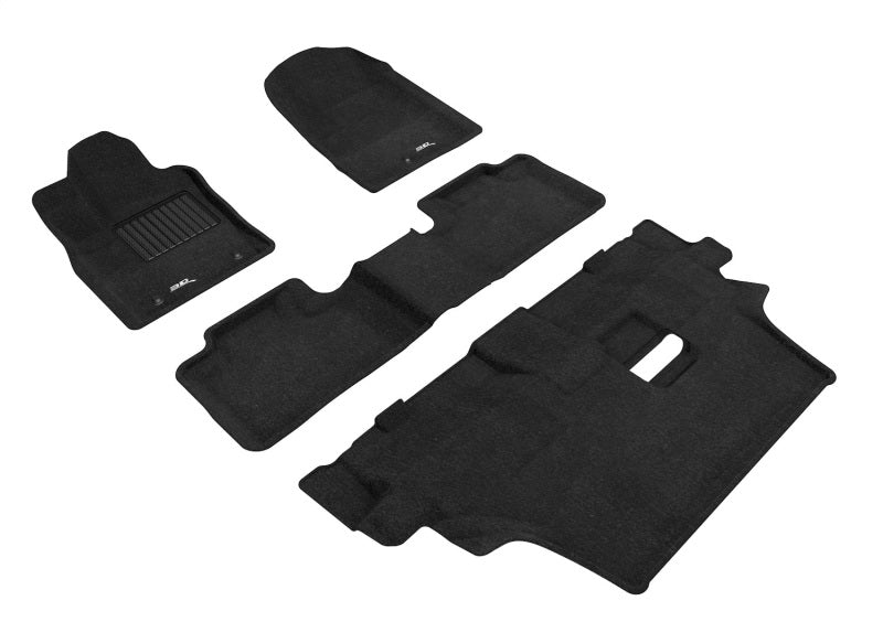 3D MAXpider 2012-2021 Dodge Durango 7-Seat Elegant 1st 2nd & 3rd Row Floormats - Black - ACEL1DG02504709