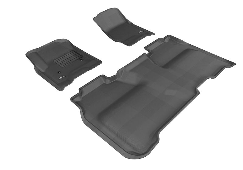 3D MAXpider 2014-2019 Chevrolet Silverado Crew Cab Kagu 1st & 2nd Row Floormats - Black - ACEL1CH04001509