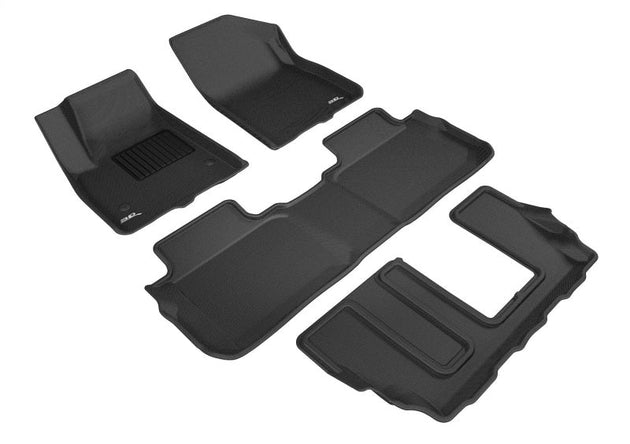 3D MAXpider 2017-2020 GMC Acadia Kagu 1st & 2nd & 3rd Row Floormats - Black - ACEL1GM02101509