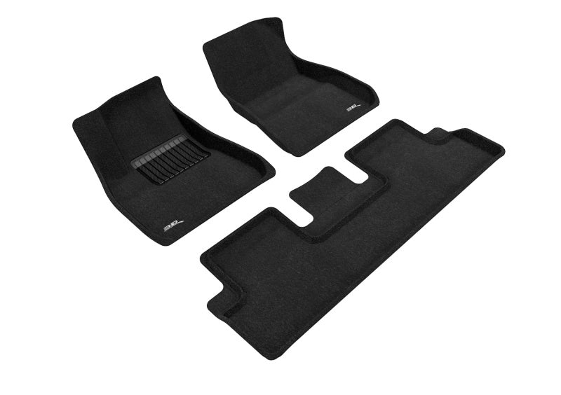 3D MAXpider 2018-2019 Tesla Model 3 Elegant 1st & 2nd Row Floormats - Black - ACEL1TL00404609