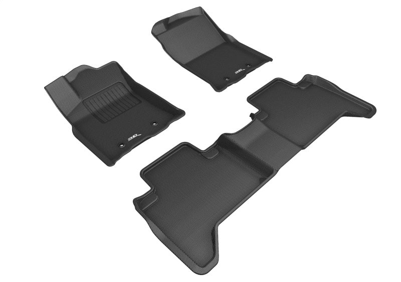 3D MAXpider 2018-2020 Toyota Tacoma Double Cab Kagu 1st & 2nd Row Floormats - Black - ACEL1TY25101509