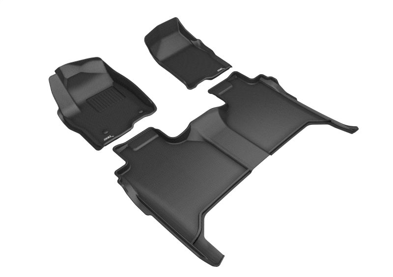 3D MAXpider 2019-2020 Chevrolet Silverado 1500 Kagu 1st & 2nd Row Floormats - Black - ACEL1GM02501509