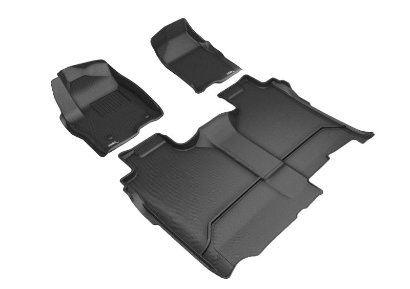 3D MAXpider 2019-2020 Chevrolet Silverado 1500 Kagu 1st & 2nd Row Floormats - Black - ACEL1GM02501509