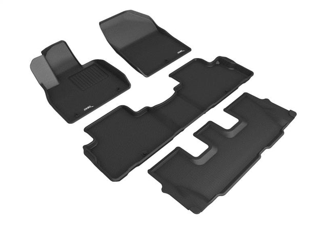 3D MAXpider 2020 Hyundai Palisade Kagu 1st & 2nd & 3rd Row Floormats - Black - ACEL1HY10001509