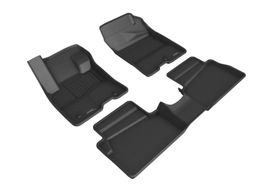 3D MAXpider 2022 Ford Maverick Hybrid Kagu 1st & 2nd Row Floormat - Black - ACEL1FR14401509